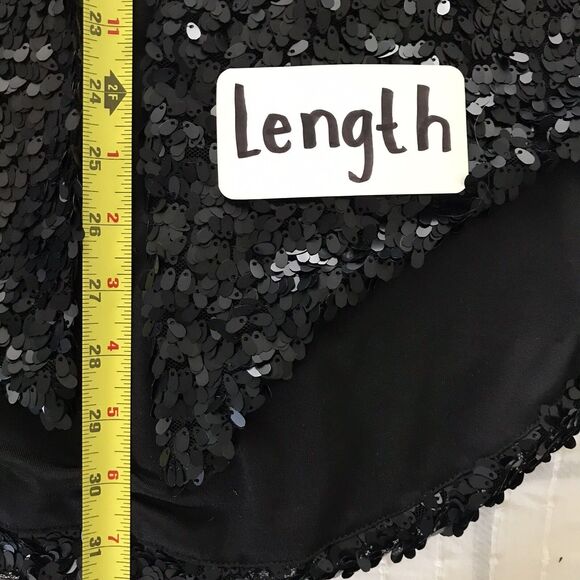 Upson Downes Black Sequin Short Sleeve Cocktail Evening Going Out Jacket - M - Picture 5 of 7